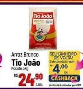 Max Atacadista Arroz branco tio joão pacote oferta