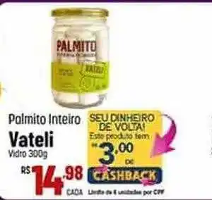 Max Atacadista Palmito inteiro vateli vidro oferta