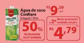 Nacional Água de coco confiare 50% de desconto na 2a unidade oferta