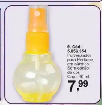 Pulverizador para perfume em plástico