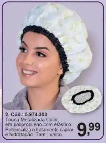 Touca metalizada color em polipropileno com elástico