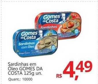 Supermercados Koch Sardinhas em óleo gomes da costa oferta