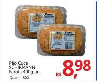 Pão cuca schirmann farofa