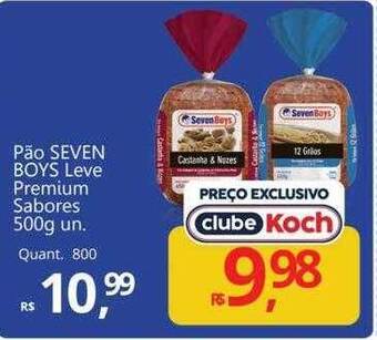 Supermercados Koch Pão seven boys leve premium sabores oferta
