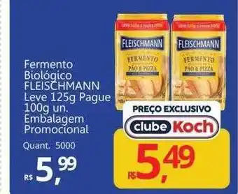 Supermercados Koch Fermento biológico fleischmann embalagem promocional oferta