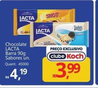 Supermercados Koch Chocolate lacta barra sabores oferta