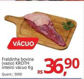 Fraldinha bovina vazio kroth inteiro vácuo kg
