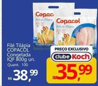 Supermercados Koch Filé tilápia copacol congelada iqf oferta