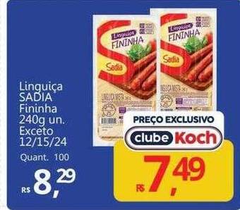 Supermercados Koch Linguiça sadia fininha oferta