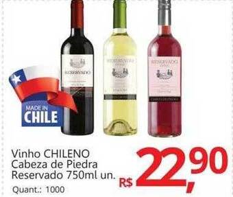 Supermercados Koch Vinho chileno cabeza de piedra reservado oferta