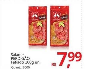 Salame perdigão fatiado
