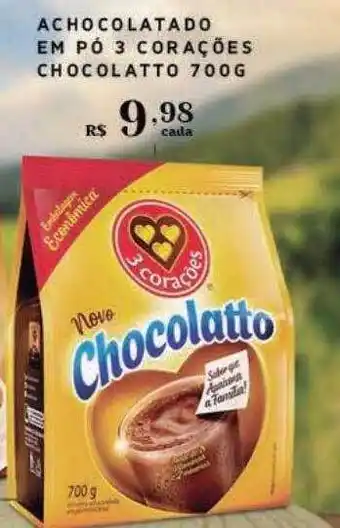 Empório Bahamas Achocolatado em pó 3 corações chocolatto oferta