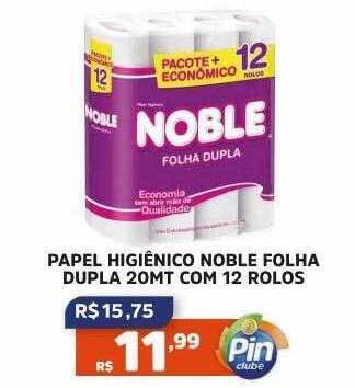 Pinheiro Supermercado Papel higiênico noble folha dupla 20mt com 12 rolos oferta