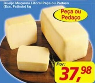 Supermercados Guanabara Queijo Mucarela Litoral peca pu pedaco 1kg oferta