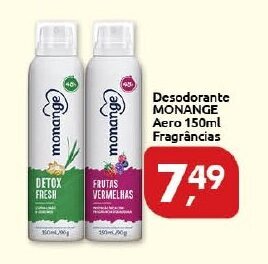 Desodorante Monange Aero 150ml fragrancias