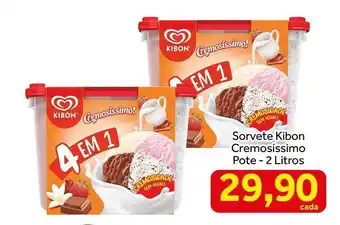 Shibata Supermercados Sorvete kibon cremosíssimo pote oferta