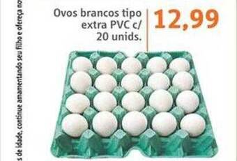 Ovos brancos tipo extra pvc c 20 unids.