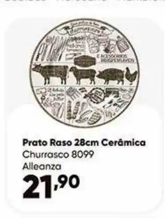 Zaffari Prato raso 28cm cerâmica churrasco 8099 oferta