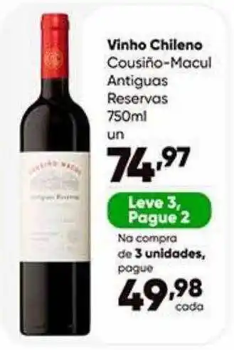 Zaffari Vinho chileno cousiño-macul antiguas reservas oferta
