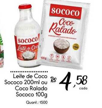 Giassi Supermercados Leite de coco sococo ou coco ralado sococo oferta