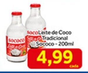 Shibata Supermercados Leite de Coco Tradicional Sococo 200ml oferta