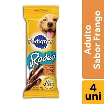 Bifinho petisco para cães adultos pedigree rodeo frango 4un