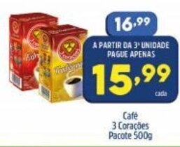 Arena Atacado Cafe 3 Coracoes pacote 500g oferta
