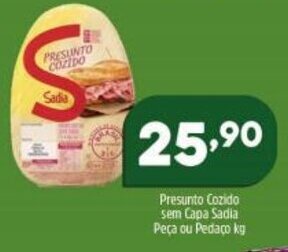 Arena Atacado Presunto cozido sem capa Sadia Peca ou pedaco 1kg oferta