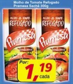 Supermercados Guanabara Molho de Tomate Refogado Pramesa sache 300g oferta