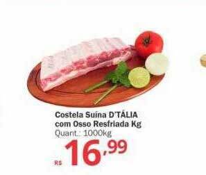 Althoff Supermercados Costela suína d'tália com osso resfriada kg oferta