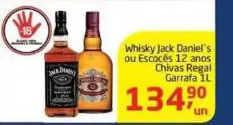 Whisky jack daniel's ou escocês 12 anos chivas regal