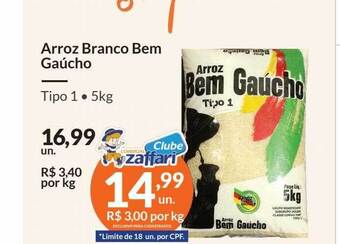 Zaffari Arroz branco bem gaúcho oferta