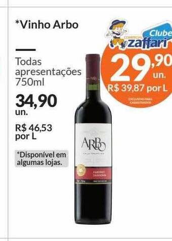 Zaffari Vinho arbo oferta