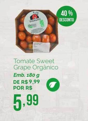 Oba Hortifruti Tomate sweet grape orgânico 40% desconto oferta