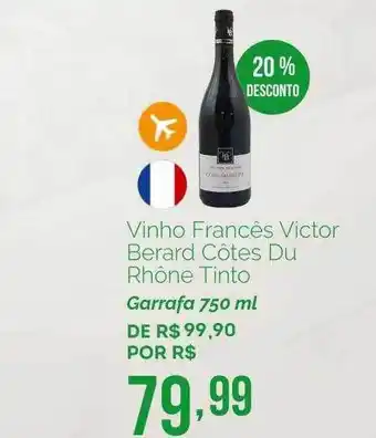 Oba Hortifruti Vinho francês victor berard côtes du rhône tinto 20% desconto oferta