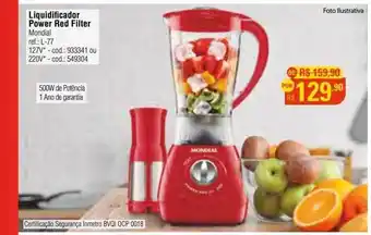 Preçolândia Liquidificador power red filter mondial oferta