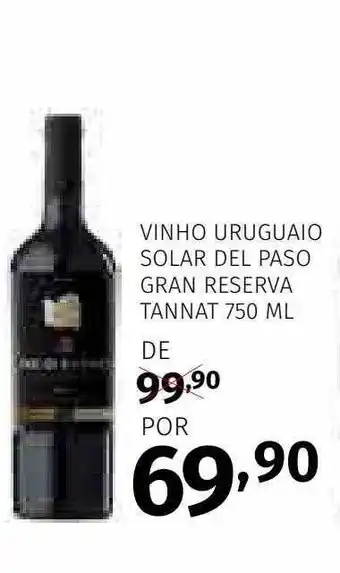 Vinho uruguaio solar del paso gran reserva tannat