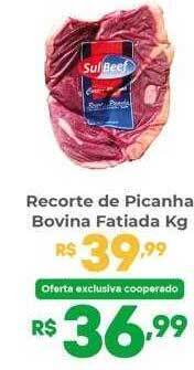 Coocerqui Recorte de picanha bovina fatiada kg oferta