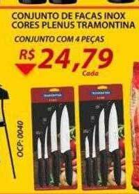Conjunto de facas inox cores plenus tramontina