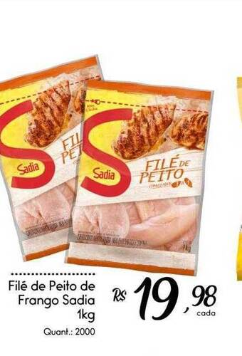 Giassi Supermercados Filé de peito de frango sadia oferta