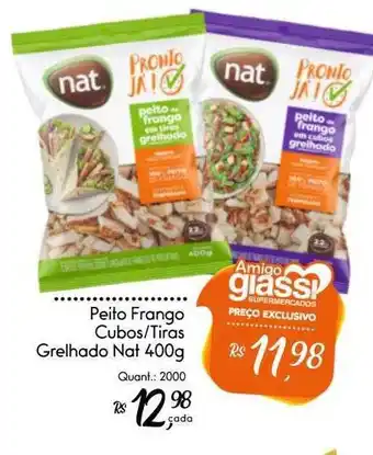 Giassi Supermercados Peito frango cubos-tiras grelhado nat oferta