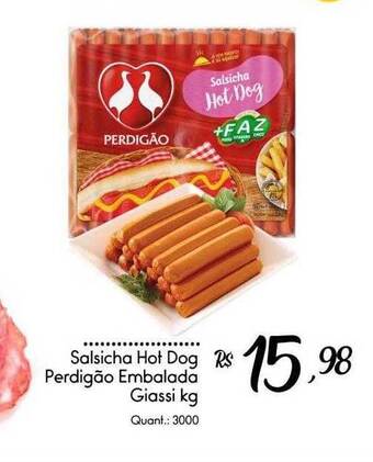 Giassi Supermercados Salsicha hot dog perdigão embalada giassi kg oferta