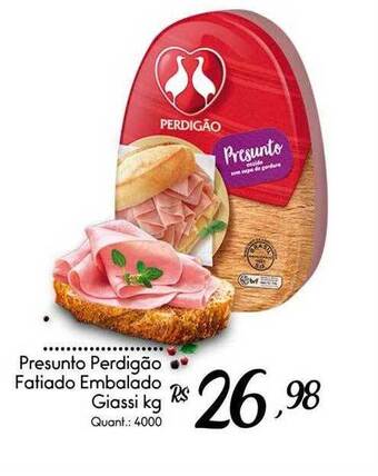 Giassi Supermercados Presunto perdigão fatiado embalado giassi kg oferta