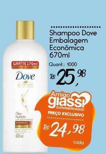 Giassi Supermercados Shampoo dove embalagem econômica oferta