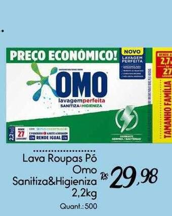 Giassi Supermercados Lava roupas pó omo sanitiza&higieniza oferta