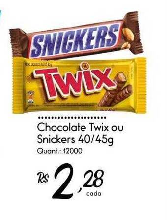 Giassi Supermercados Chocolate twix ou snickers oferta