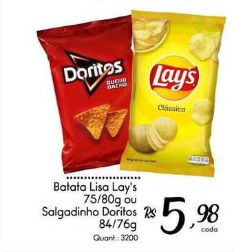 Batata lisa lay's ou salgadinho doritos