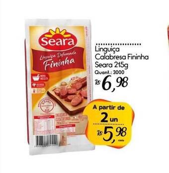 Giassi Supermercados Linguiça calabresa fininha seara oferta