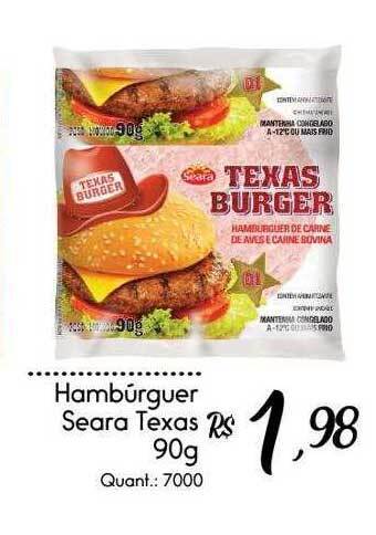 Giassi Supermercados Hambúrguer seara texas oferta