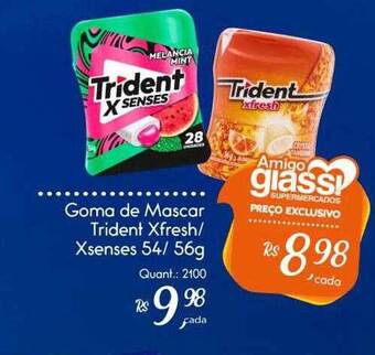 Goma de mascar trident xfresh xsenses